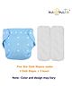 NeonateCare Pack of 1 Pocket Button Style Baby Reusable Cloth Diaper Adjustable With 2 Bamboo Charcoal Inserts Pad - Blue