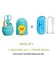 NeonateCare Baby 4 in 1 Grooming Manicure & Pedicure Nail Essential Kit with Baby Silicone Soft Bristles Finger Brush for Oral Dental Care - ( Oval GK -  Finger Brush) - Blue