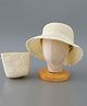 Babyhug Straw Hat Flower Design with Bow Applique and Purse - Cream