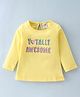 Simply Sinker Full Sleeves Top Text Printed - Yellow