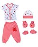 Luv Lap Soft & Skin Friendly Clothing Gift Set Animals Print Pack of 5  - White & Pink