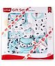 LuvLap Newborn Baby Cotton Gift Set, 13 Pack, 2 Jhabla, 2 Rompers, 2 Pyjamas, Cap, Mittens, Socks, Washcloth, Hooded Wrapper, 0-3 Months, White & Blue
