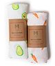 Malabar Baby Organic Swaddle Set First Foods Pack of 2 - Multicolor