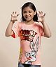 Kidsville Looney Tunes Featuring Half Sleeves Bugs Bunny Sequin Embellished Tee - Orange