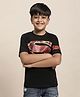 Kidsville DC Comics Justice League  Featuring Half Sleeves Super Man Logo Printed Tee - Black