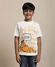 Kidsville Garfield Featuring Half Sleeves Garfield  Printed Tee  - Off White