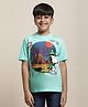 Kidsville Peanuts Featuring Half  Sleeves Snoppy Printed Tee - Blue