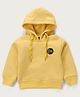 Little Kangaroos Cotton Full Sleeves Solid Colored Hoodie - Yellow