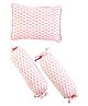 Malabar Baby Block Printed Baby Pillow And Bolster Set - Pink City