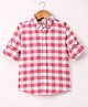 Jash Kids Cotton Woven Full Sleeves Checkered Shirt - Carrot Red
