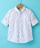 Jash Kids Cotton Woven Full Sleeves Shirt with Leaves Printed - White