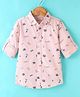 Jash Kids Full Sleeves Cotton Text Printed Shirt - Peach