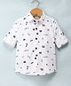 Jash Kids Full Sleeves Cotton Text Printed Shirt - White