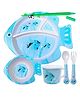 SCHOOLISH Fish Design 5Pcs Bamboo Kids Dinnerware Set  - COLOR MAY VARY
