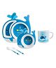 SCHOOLISH WHALE Design 5Pcs Bamboo Kids Dinnerware Set   COLOR MAY VARY
