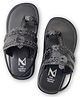 The Madras Trunk Unisex Leaf Vine Design Kolhapuri Sandals - Black