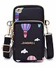 MOMISY Small Cross Multifunction 3 Layer Mini Shoulder Bag Balloon Print - Black