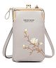 MOMISY Cellphone Mobile Sling Bag Card Holder Embroidery - Grey