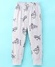 Fido Cotton Jersey Full Length Lounge Pants With Tiger Print - Grey