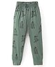 Fido Cotton Jersey Full Length Lounge Pant With Teddy Print - Olive Green