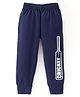 Fido Cotton Jersey Full Length Lounge Pant With Cricket Bat Print - Navy Blue