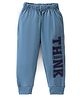 Fido Cotton Jersey Full Length Lounge Pant With Think Text Print - Blue