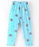 Fido Cotton Jersey  Full Length Leggings Floral Printed - Sky Blue