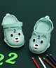 Yellow Bee Puppy Face Detailed Slingback Clogs - Aqua Blue