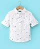 UCB Woven Full Sleeves Shirt Soccer Ball Print - White