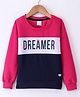 Smarty Girls Full Sleeves Fleece Sweatshirt Text Print - Pink