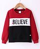 Smarty Girls Full Sleeves Fleece Sweatshirt Text Print - Maroon