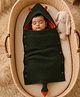 Yellow Apple Hooded Blanket Sleeping Bag with Fur | Warm Baby Swaddle & Sleeping Bag for Newborns & Infants | Suitable for Medium Winter (10°C to 25°C) | Olive