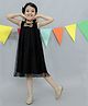 KIDSDEW Sleeveless Sequin Bow Detailed Glitter Net Pleated A Line Dress - Black