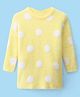 Babyhug Knit Full Sleeves Woollen Dress Polka Dot Design - Yellow