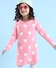 Babyhug Knit Full Sleeves Woollen Dress Polka Dot Design - Pink