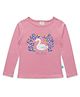 JusCubs Full Sleeves Graphic Believe Text & Flower Printed Tee - Pink