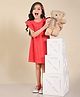 Lilpicks Couture Cap Sleeves Peter   Schiffli Embroidered A Line  Dress  - Red