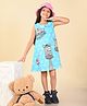 Lilpicks Couture Sleeveless Zebra & Bird Printed Peter Pan Collar A Line Dress - Blue