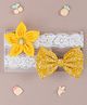 Knotty Ribbons Set Of 2 Bow & Flower Embellished Headband Set - Yellow