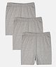 Kiddopanti Pack Of 3 Solid Cycling Shorts - Grey Melange