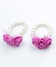 Aabacus Pearl Embellished & Floral Detailed Bracelets Anklet Set - Pink