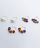 Aabacus Set Of 3 Pearl & Ghungru Embellished Earrings - Multi Colour