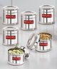 HAZEL Stainless Steel Containers for Kitchen Top See Through with Airtight Lid, 700 ml, Set of 6 - Silver