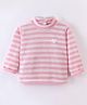 Little Kangaroos Full Sleeves Pullover Sweater Striped - Pink