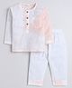 Little Clothing Full Sleeves Tie  Dye Shirt With Coordinating Pajama - Peach
