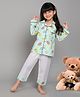 Little Clothing Unisex Full Sleeves Stawberry Printed Shirt With Pajama - Green