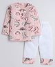 Little Clothing  Full Sleeves Dinosaur Printed Shirt With Pajama - Pink