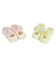 Kidofash Pack Of 2 Flower Detailed Socks - Peach & Yellow