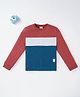 Ed-a-Mamma Cotton Full Sleeves Colour Block Sweatshirt - Blue