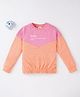 Ed-a-Mamma Sustainable Cotton Full Sleeves Color-Block Sweatshirt - Orange